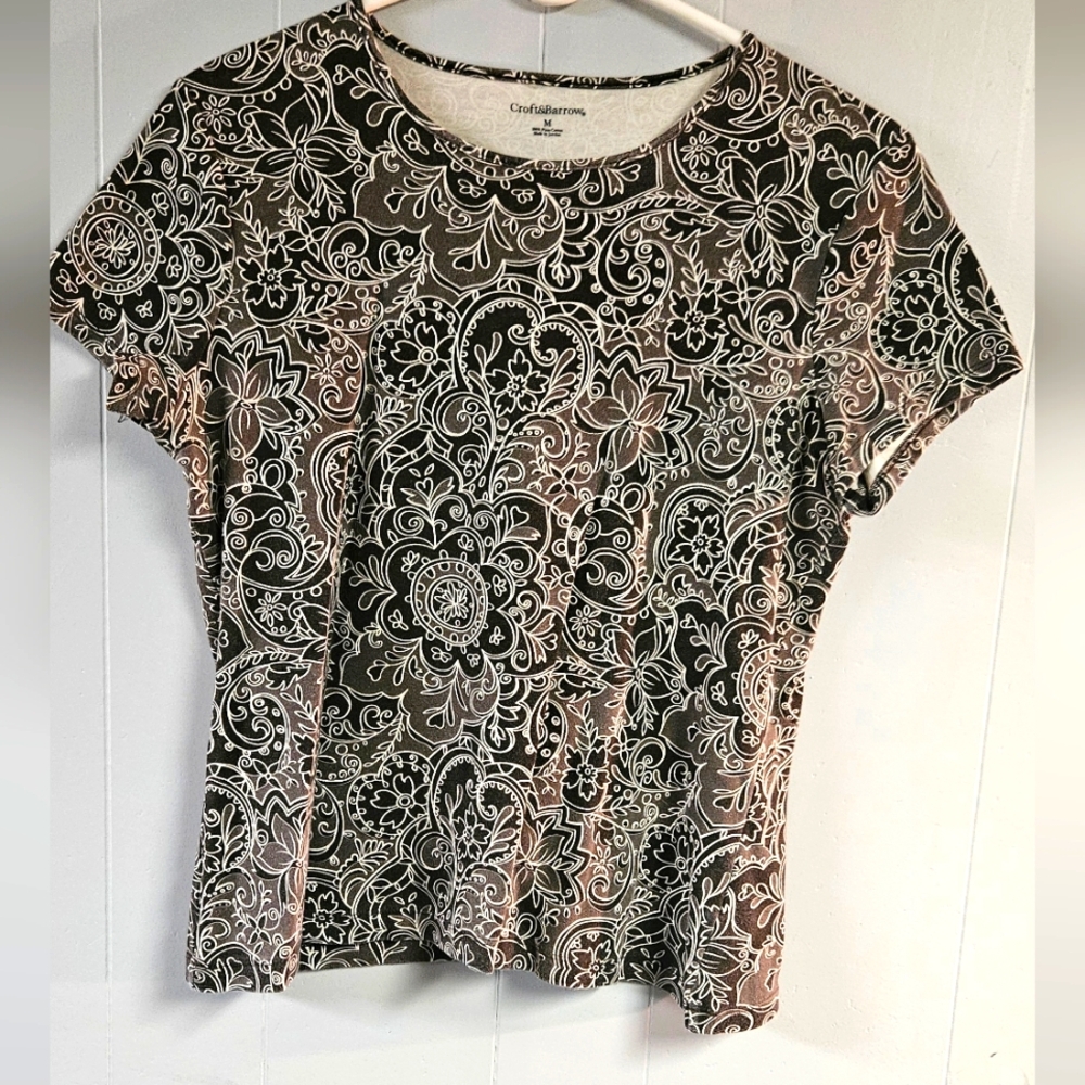 Croft & Barrow Geo Floral Top